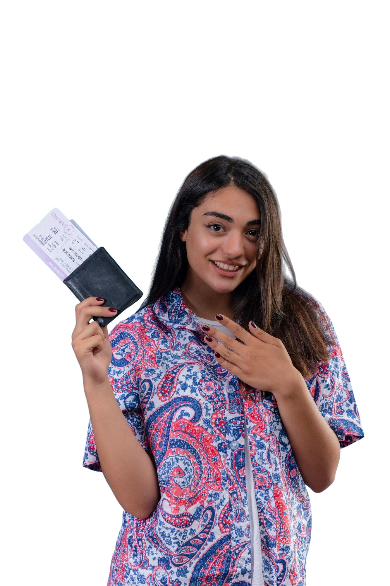 Woman holding passport